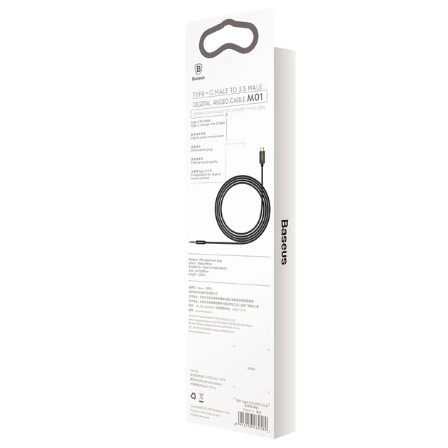 Кабель Baseus Yiven USB-C to 3.5mm Jack 1.2m Black (CAM01-01) - изображение 6