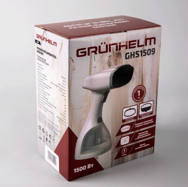 Ручной вертикальной отпариватель-утюг для одежды Grunhelm GHS1509 дорожный компактный с насадками - изображение 12