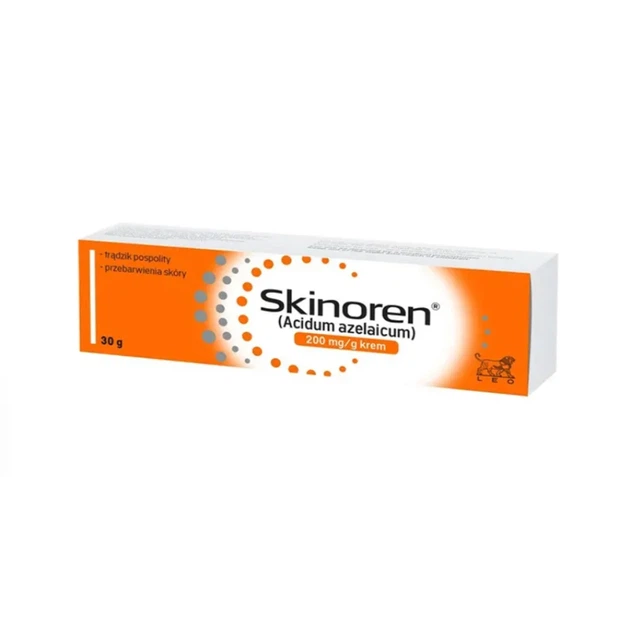Skinoren Скінорен крем 20% 30 г — азелаїнова кислота 200 мг/г - Фото 1 Skinoren Скінорен крем 20% 30 г — азелаїнова кислота 200 мг/г - зображення 1