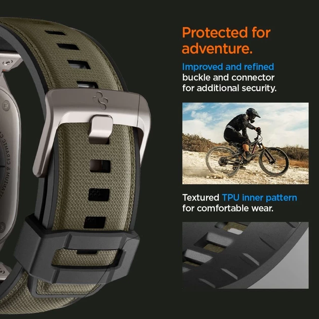 Remień Spigen DuraPro Armor do Apple Watch 49 46 45 44 42 mm 10 series Military Green (8809971239332) - Zdjęcie 12 Remień Spigen DuraPro Armor do Apple Watch 49 46 45 44 42 mm 10 series Military Green (8809971239332) - obraz 12