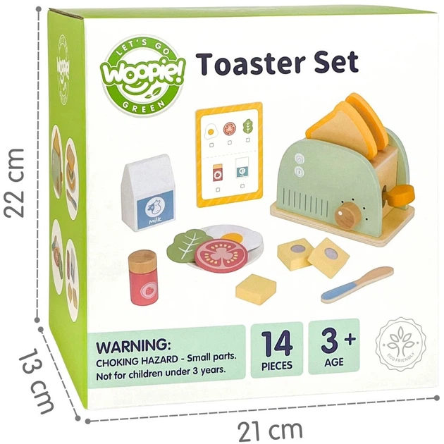 Zestaw do zabawy Woopie Green Toster śniadaniowy z akcesoriami 56478 (5906280656478) - obraz 8