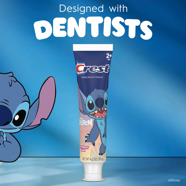 Зубна паста дитяча Crest Toddlers Disney Stitch Toothpaste 2+ Years, Strawberry Rush 119гр (030772210543) - зображення 3