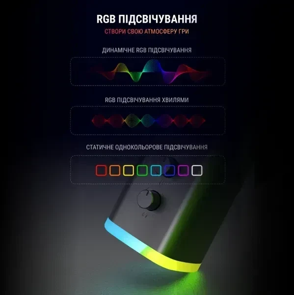 Мікрофон Fifine AmpliGame AM8 Black, Динамічний, Кардіоїдний, USB підключення, Plug & Play, RGB підсвічуванням - зображення 7