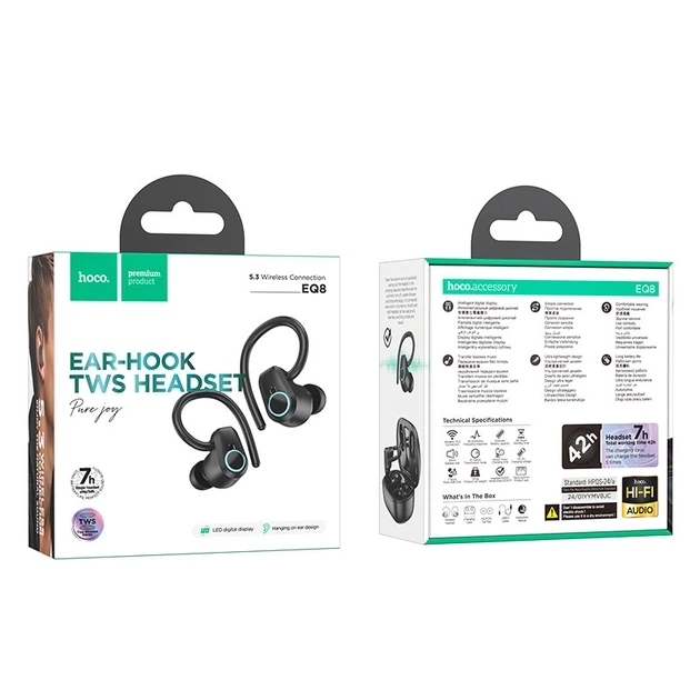 Бездротові Bluetooth навушники HOCO EQ8 TWS до 7 годин роботи Black - зображення 5