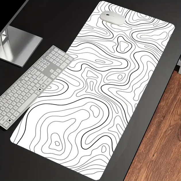 Килимок для миші 600х300х2 мм. White Contour, белый с линиями, из ткани и резины, Control-поверхность, прошитые края - Фото 2 Килимок для миші 600х300х2 мм. White Contour, белый с линиями, из ткани и резины, Control-поверхность, прошитые края - изображение 2