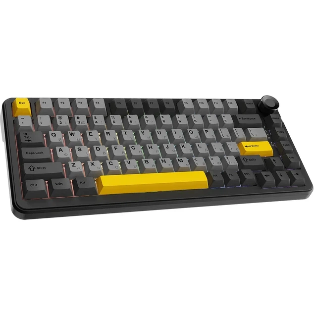 Беспроводная механическая клавиатура Ajazz AK820 Max Plus Grey, Ajazz Daydream Switch, 75%, RGB Подсветка (2.4G/Bluetooth/USB) - Фото 1 Беспроводная механическая клавиатура Ajazz AK820 Max Plus Grey, Ajazz Daydream Switch, 75%, RGB Подсветка (2.4G/Bluetooth/USB) - изображение 1