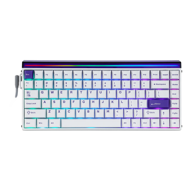 Магнітна клавіатура AULA HERO 84 HE White Purple, розмір 75%, Hall Effect, Rapid Trigger, 8000 Гц опитування, RGB підсвічування - Фото 3 Магнітна клавіатура AULA HERO 84 HE White Purple, розмір 75%, Hall Effect, Rapid Trigger, 8000 Гц опитування, RGB підсвічування - зображення 3