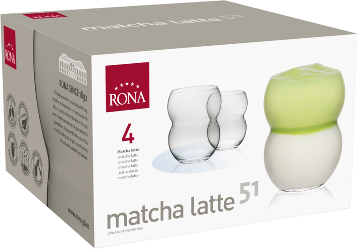 Набір склянок Rona Daily Bar Matcha Latte 515 мл 4 шт (8604/515) - Фото 4 Набір склянок Rona Daily Bar Matcha Latte 515 мл 4 шт (8604/515) - зображення 4