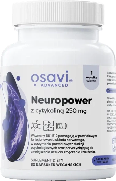 Suplement diety Osavi Neuropower z cytykoliną 250 mg 30 kapsułek (5904139925096) - obraz 2