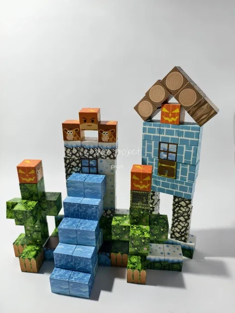 Магнитный конструктор в стиле Minecraft 100 деталей – развивающий набор для детей - Фото 2 Магнитный конструктор в стиле Minecraft 100 деталей – развивающий набор для детей - изображение 2