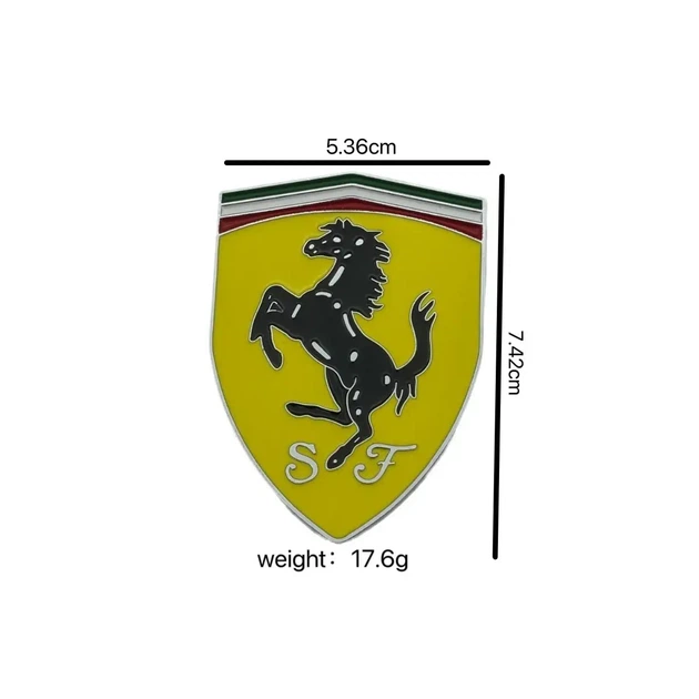 Эмблема Ferrari 74,2×53,6 мм металл на скотче - изображение 2