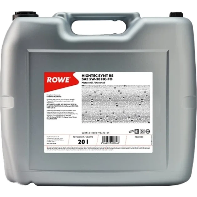 Олива моторна Rowe Synt RS HC-FO 5W-30 (20л.) - Фото 1 Олива моторна Rowe Synt RS HC-FO 5W-30 (20л.) - изображение 1