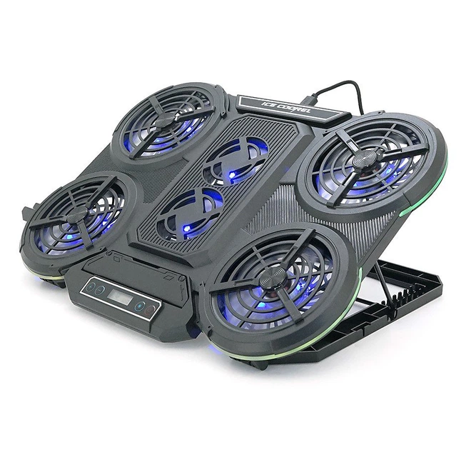 Охлаждающая подставка для ноутбука 17 дюймов IceCoorel Q-6 6xfans RGB LCD - изображение 5