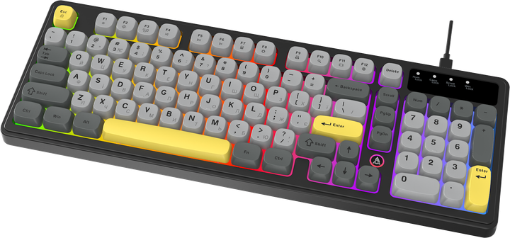 Клавиатура Ajazz AF98 USB UA Black/Grey/Yellow (AF98-BGY) 327354 - изображение 3