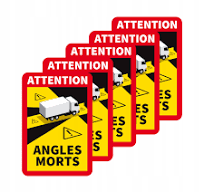 Наклейка для вантажівки 'ATTENTION ANGLES MORTS' (Сліпа зона) 170x250 мм - зображення 4