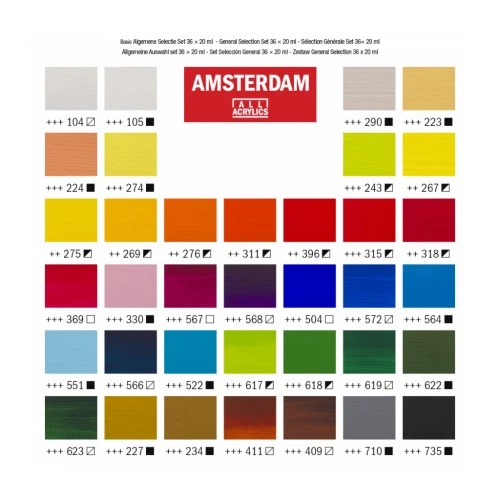 Акриловые краски Royal Talens Amsterdam General Selection 36 цветов по 20 мл (8712079456825) Royal Talens 8712079456825 1035693 - изображение 5