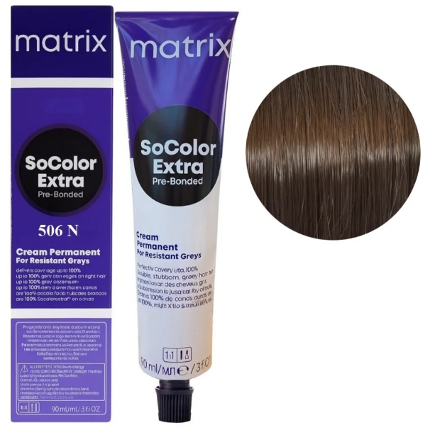 Крем-краска для волос Matrix Socolor Beauty Extra №506N Темный натуральный блондин 90 мл - Фото 1 Крем-краска для волос Matrix Socolor Beauty Extra №506N Темный натуральный блондин 90 мл - изображение 1