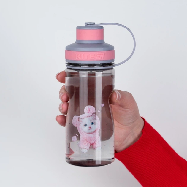 Пляшечка для води Kite Studio Pets 500 мл Сіро-рожева (SP26-397) - Фото 5 Пляшечка для води Kite Studio Pets 500 мл Сіро-рожева (SP26-397) - зображення 5