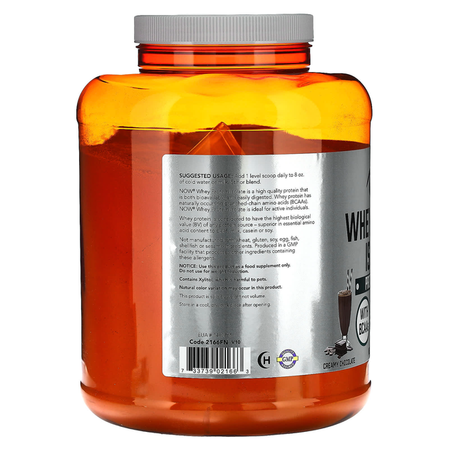 Ізолят сироваткового протеїну NOW Foods, Sports "Whey Protein Isolate" смак голландського шоколаду (2268 г) - зображення 3