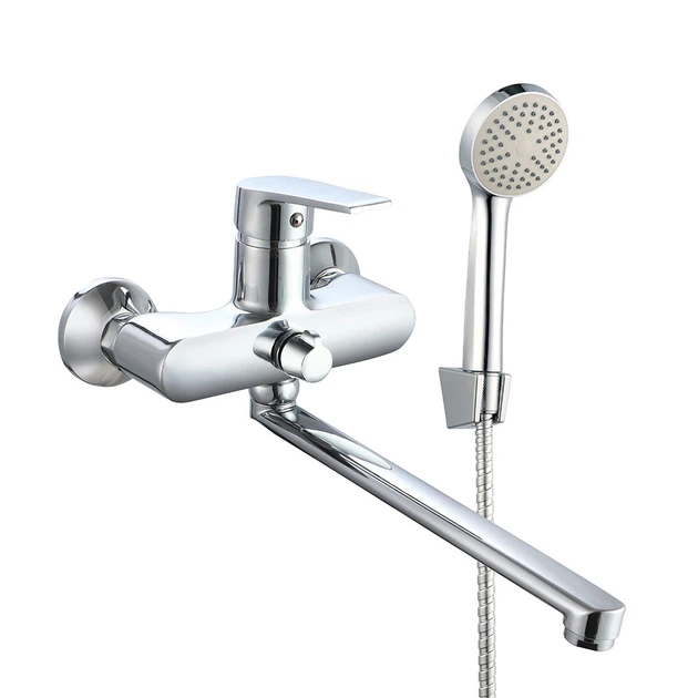 Смеситель для ванны WEZER VRL715-10 с длинным изливом, Ø35, хром - Фото 1 Смеситель для ванны WEZER VRL715-10 с длинным изливом, Ø35, хром - изображение 1