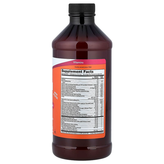 Рідкі вітаміни і мінерали NOW Foods "Liquid Multi" зі смаком тропічного апельсина (473 мл) - зображення 2