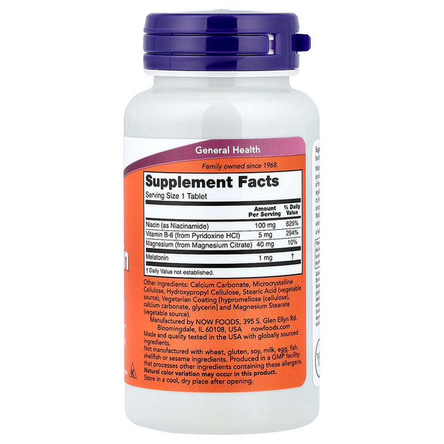Мелатонін NOW Foods "Melatonin" здоровий цикл сну, 1 мг (100 таблеток) - зображення 2