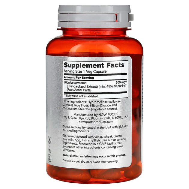 Трибулус NOW Foods, Sports "Tribulus" якорцы стелющиеся для мужского здоровья, 500 мг (100 капсул) - изображение 2