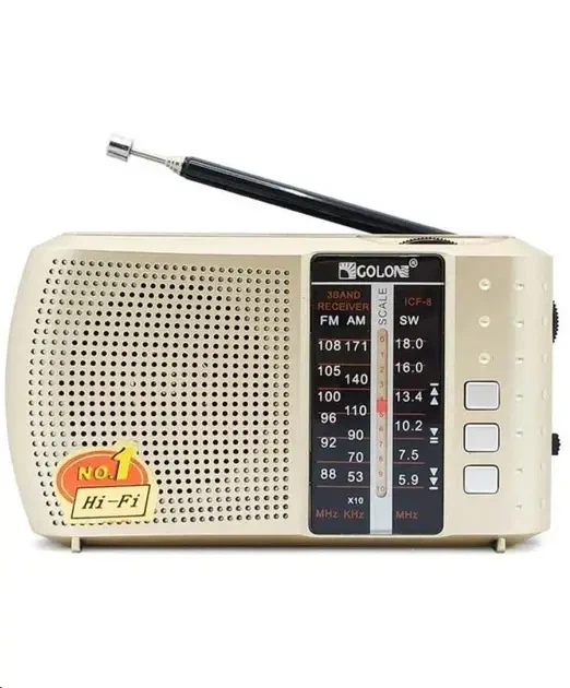 Радіоприймач Golon ICF-8BT акумуляторний всіхвільний FM AM SW з USB та microSD, портативне радіо з батареєю 18650, підтримка флешки, вихід 3.5 мм, Silver - Фото 2 Радіоприймач Golon ICF-8BT акумуляторний всіхвільний FM AM SW з USB та microSD, портативне радіо з батареєю 18650, підтримка флешки, вихід 3.5 мм, Silver - зображення 2