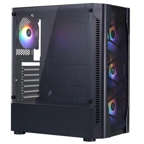 Корпус 1stPlayer D4-BK-4F1, Black - изображение 2