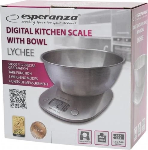 Весы кухонные Esperanza "Lychee", Silver (EKS008) - изображение 8