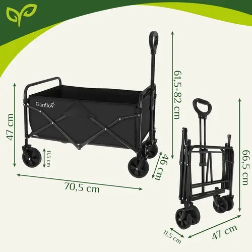 Сложная садовая тележка 100 кг / 90 л Gardlov 27542 — универсальный туристический тачок для дачи, пляжа и перевозок - Фото 4 Сложная садовая тележка 100 кг / 90 л Gardlov 27542 — универсальный туристический тачок для дачи, пляжа и перевозок - изображение 4