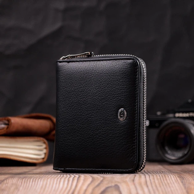 Портмоне для женщин на молнии из натуральной кожи ST Leather 19488 Черный - изображение 6