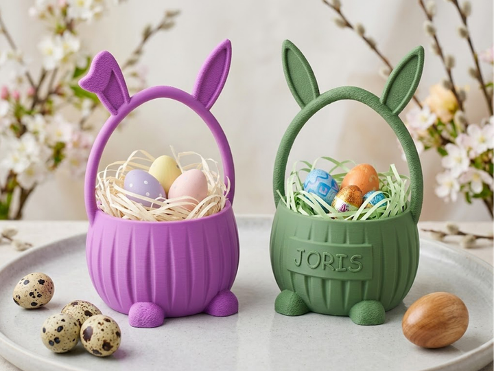 Корзина Пасхальная С Ушами Кролика Easter Basket With Bunny Ears Розовый 17 См 3Д Печать - Фото 3 Корзина Пасхальная С Ушами Кролика Easter Basket With Bunny Ears Розовый 17 См 3Д Печать - изображение 3