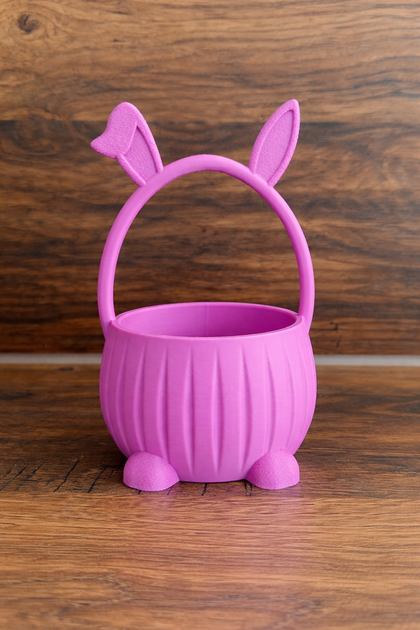 Корзина Пасхальная С Ушами Кролика Easter Basket With Bunny Ears Розовый 17 См 3Д Печать - Фото 1 Корзина Пасхальная С Ушами Кролика Easter Basket With Bunny Ears Розовый 17 См 3Д Печать - изображение 1