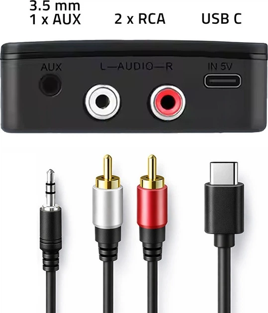 Odbiornik Qoltec Wireless Audio HiFi Home&Car Transmitter Receiver (5901878569819) - obraz 3
