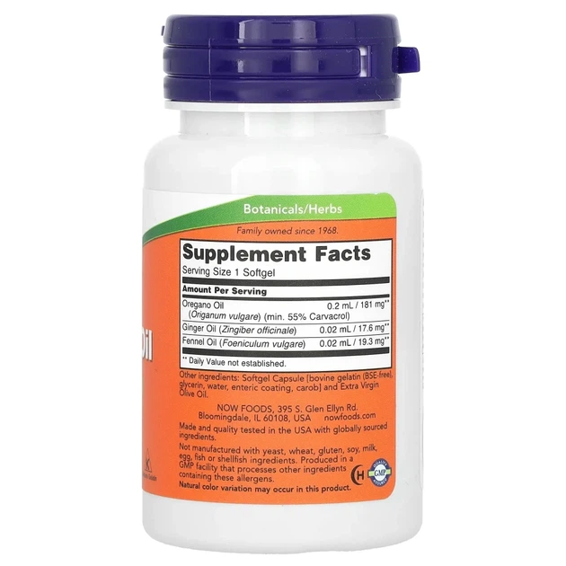 Олія орегано Now Foods (Oregano Oil) 90 капсул (NOW-04732) - Фото 2 Олія орегано Now Foods (Oregano Oil) 90 капсул (NOW-04732) - зображення 2