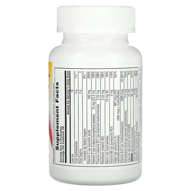 Вітамінно-мінеральний комплекс Nature's Plus (HEMA-PLEX) 60 жувальних таблеток з ягідним смаком (NAP-03768) - зображення 2