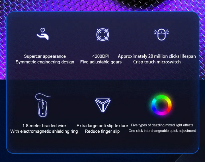 Ігрова миша HP G1 дротова USB, з RGB підсвічуванням, 4200DPI, матовий чорний - зображення 6