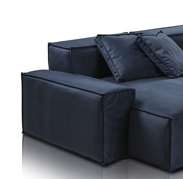 Дизайнерский модульный диван угловой MeBelle BELLA SOFA 2,6 х 1,5 м современный в гостиную, велюр, рогожка - изображение 3