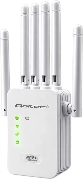 Ретранслятор Qoltec WiFi 5 Signal Booster Repeater Access Point AC1200 (5901878570686) - зображення 2