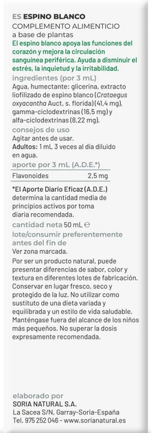 Дієтична добавка Soria Natural Екстракт глоду S XXI (Espino Blanco) 50 мл (8422947044251) - зображення 4