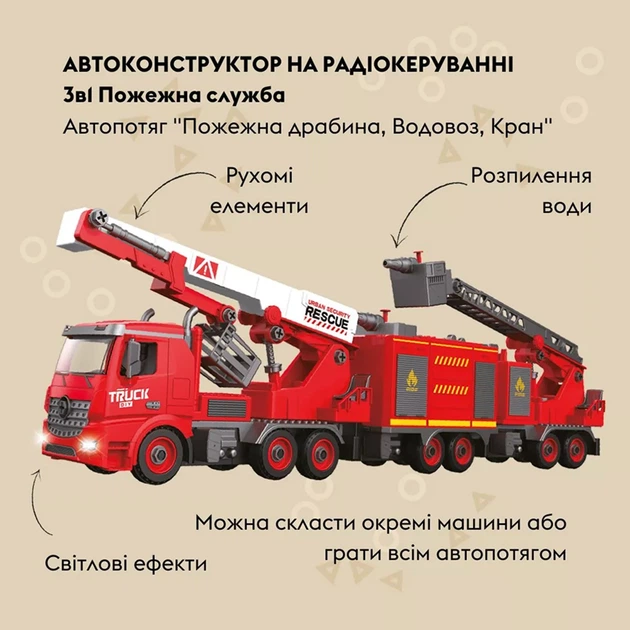 Автоконструктор Otamanko Пожарная служба 3в1 на радиоуправлении (532.02.86) - изображение 3
