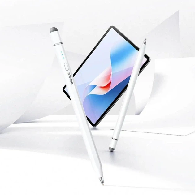 Стилус Baseus Wise Writing HN1 Universal Version Wired Charging 2-in-1 Stylus For HUAWEI/XIAOMI Moon White (З типом C Cable*1 and Tip*1 and Palm Re (B0004F01) - зображення 4