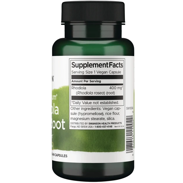 Дієтична добавка Swanson Full Spectrum Rhodiola Rosea Root 400 мг 100 капсул (87614110042) - зображення 2