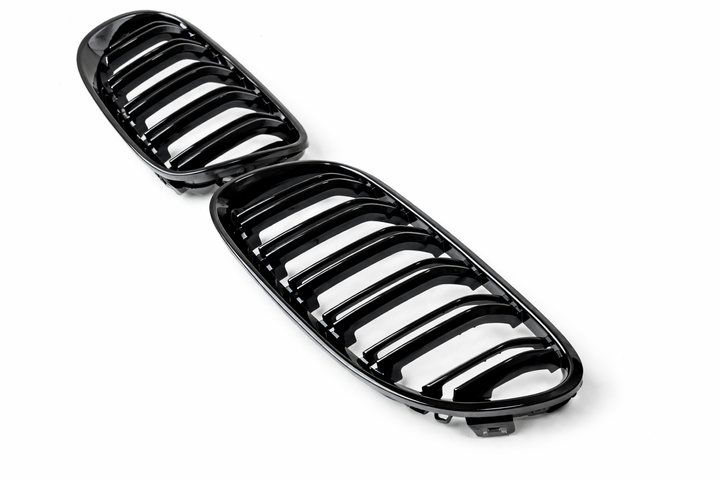 Двойная решетка радиатора M-Performance BMW E92 E93 рестайлинг 2009-2013 глянцево-черная Glossy Black - изображение 2