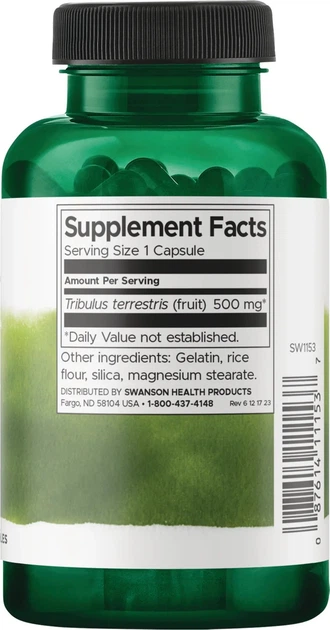 Дієтична добавка Swanson Full Spectrum Tribulus Fruit 500 мг 90 капсул (0087614111537) - зображення 2