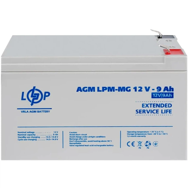 Аккумуляторная батарея к ИБП (UPS) LogicPower LPМ-MG12-9АН (6555) - Фото 2 Аккумуляторная батарея к ИБП (UPS) LogicPower LPМ-MG12-9АН (6555) - изображение 2