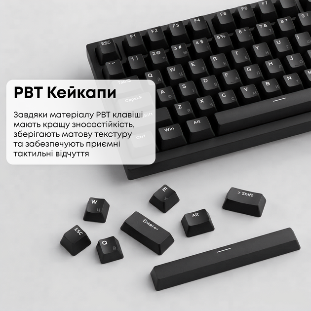 Клавиатура проводная Ajazz AK820 Red Switch USB-C Black (AK820-R-B