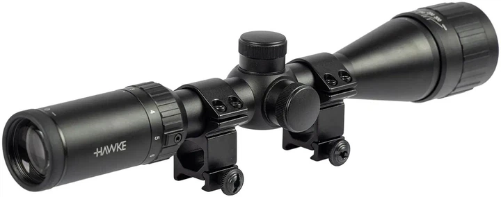 Оптический прицел Hawke Fast Mount 3-9x40 AO сетка Mil Dot. Кольца на Weaver - изображение 4