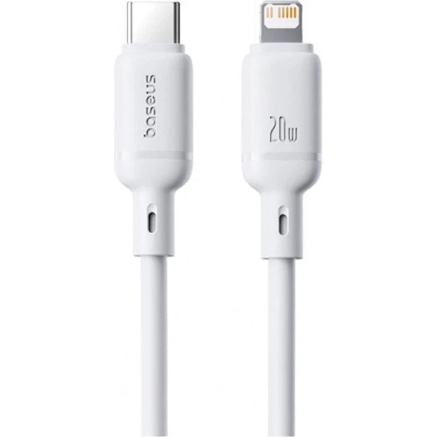 Кабель Baseus Silky Series Cable Type-C to Lightning 20W 1m P10377700213-00 White - Фото 1 Кабель Baseus Silky Series Cable Type-C to Lightning 20W 1m P10377700213-00 White - зображення 1